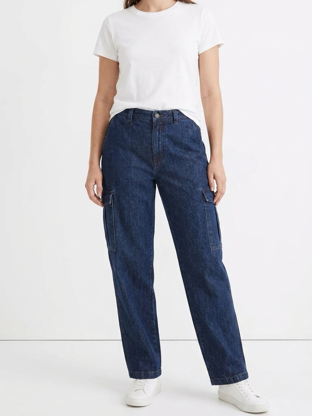 MADEWELL | NEW Low Slung Cargo Jeans in Dark Blue Women’s Size 30 (10)